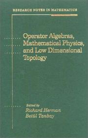 Front cover of Operator algebras, mathematical physics, and low dimensional topology by Betül Tanbay