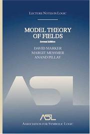 Cover of Model theory of fields by D. Marker