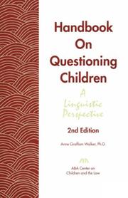 Cover of Handbook on questioning children by Anne Graffam Walker