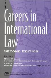 Cover of Careers in international law by Mark W. Janis