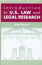 Front cover of Introduction to US Law and Legal Research by Dana Neacsu