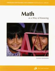 Front cover of Math as a way of knowing by Susan Ohanian