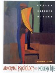 Front cover of Abnormal psychology and modern life by Robert C. Carson