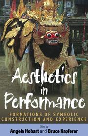 Cover of Aesthetics in performance by Angela Hobart
