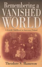 Cover of Remembering a Vanished World by Theodore S. Hamerow