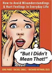 Front cover of But I didn't mean that! by June Paris
