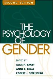 Front cover of The psychology of gender by Unknown