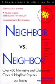 Cover of Neighbor vs. neighbor by Mark Warda