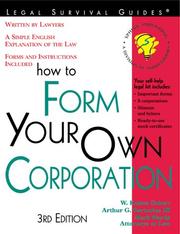Cover of How to form your own corporation by W. Kelsea Eckert