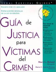 Front cover of Crime victims' guide to justice by Mary L. Boland