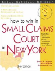 Cover of How to win in small claims court in New York by Rogers, James L.