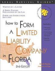 Front cover of How to form a limited liability company in Florida by Mark Warda