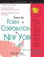 Front cover of How to form a corporation in New York by Brette McWhorter Sember