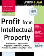 Front cover of Profit from Intellectual Property by Ron Idra