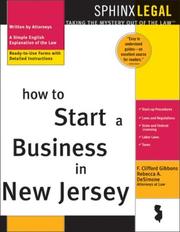 Cover of How to start a business in New Jersey by F. Clifford Gibbons