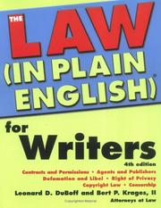 Cover of The law (in plain English) for writers by Leonard D. DuBoff