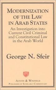 Front cover of Modernization of the law in Arab states by George N. Sfeir
