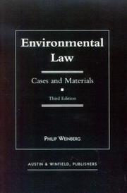 Cover of Environmental law by Philip Weinberg