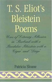 Front cover of T.S. Eliot's Bleistein poems by Patricia Sloane