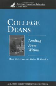 Cover of College deans by Mimi Wolverton