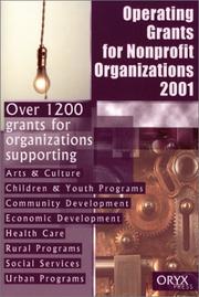Cover of Operating Grants for Nonprofit Organizations 2001 (Operating Grants for Nonprofit Organizations, 2001) by Oryx Publishing