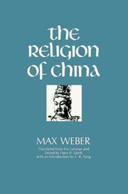 Front cover of Religion of China by Max Weber