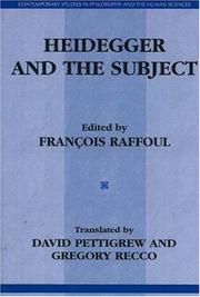 Cover of Heidegger and the subject by François Raffoul