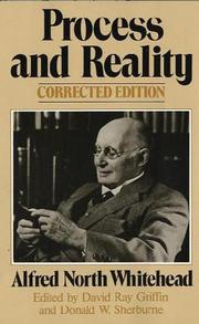 Front cover of Process and Reality (Gifford Lectures Delivered in the University of Edinburgh During the Session 1927-28) by Alfred North Whitehead
