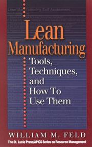 Cover of Lean Manufacturing by William M Feld