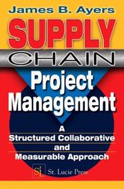 Cover of Supply chain project management by James B. Ayers