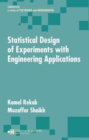 Cover of Statistical design of experiments with engineering applications by Kamel Rekab