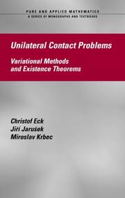 Cover of Unilateral contact problems by Christof Eck