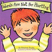 Front cover of Words are not for hurting by Elizabeth Verdick