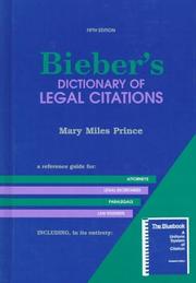 Cover of Bieber's dictionary of legal citations by Mary Miles Prince