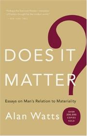 Cover of Does It Matter? by Alan Watts