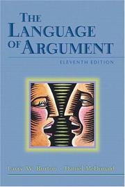 Front cover of The language of argument by Larry W. Burton