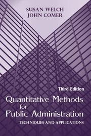 Cover of Quantitative Methods for Public Administration by Susan Welsh