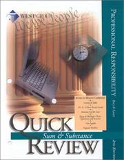 Front cover of Professional Responsibility ("Quick Review" Book Outline Series) by Percy R. Luney