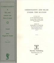 Front cover of Christianity and Islam under the sultans by Hasluck, Frederick William