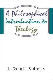 Cover of A philosophical introduction to theology by J. Deotis Roberts