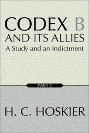 Cover of Codex B and Its Allies by H. C. Hoskier