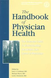 Front cover of The handbook of physician health by Larry S. Goldman
