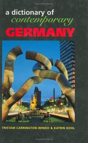 Front cover of A dictionary of contemporary Germany by Tristam Carrington-Windo