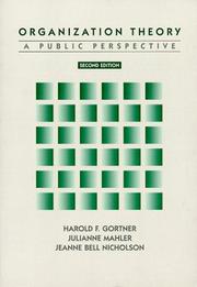 Cover of Organization theory by Harold F. Gortner