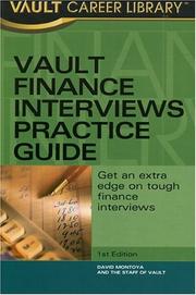 Cover of Vault Finance Interviews Practice Guide by David Montoya
