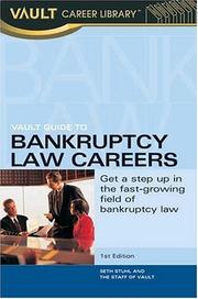 Front cover of Vault guide to bankruptcy law careers by Seth A. Stuhl