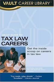 Front cover of Vault guide to tax law careers by Shannon King Nash