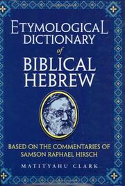 Front cover of Etymological Dictionary of Biblical Hebrew by Samson Raphael Hirsch