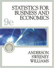 Front cover of Statistics for Business and Economics by David Ray Anderson