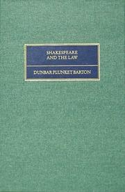 Front cover of Shakespeare and the law by Barton, D. Plunket Sir